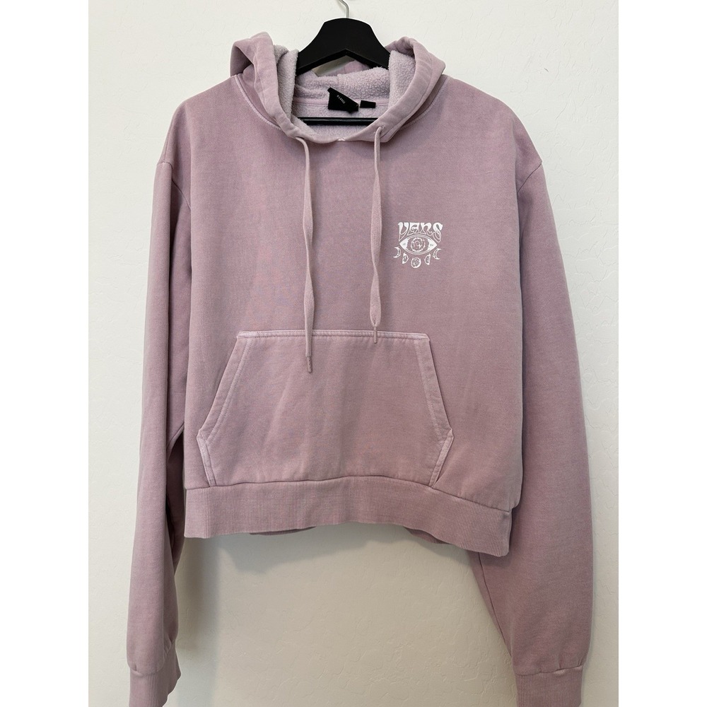 Vans Women's Pink New Worlds Crop Pullover Hoodie Size XL
